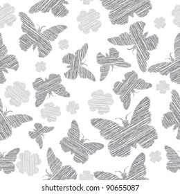 Butterfly seamless vector background