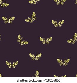 Butterfly seamless vector background. Seamless background with butterflies. Vector eps10.