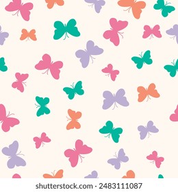 Butterfly Seamless Vector Illustration pattern background. Design for use all of fabric print wrapping paper and others. All over design ready to print. Easy edit and customizable