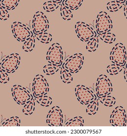 Butterfly seamless vector pattern background. design for use textile fabric all over print wrapping paper and others