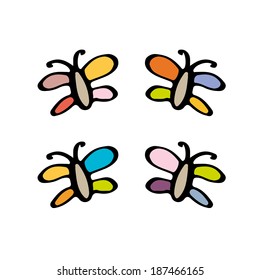 Butterfly set icon.