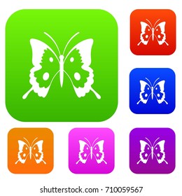 Butterfly set icon in different colors isolated vector illustration. Premium collection