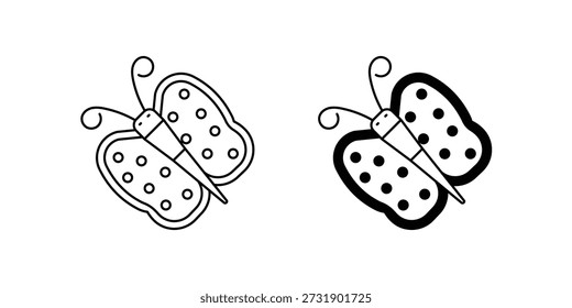Icono de conjunto de mariposa con fondo blanco Vector Ilustración de stock