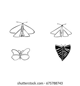Butterfly. Set. Tattoo.