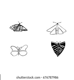 Butterfly. Set. Tattoo.