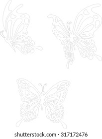 Butterfly set. Vector