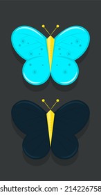 Butterfly seto of icons, colorful minimalistic cartoon style icon, unusual visual impact, Vector illustration