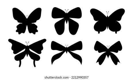 Butterfly shadow is white color isolated white background  Vector illustration EPS 10