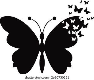 FORMA DE MARIPOSA BLANCO Y NEGRO