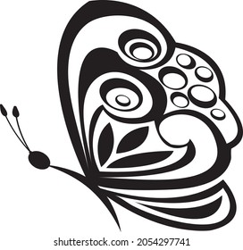 butterfly shape icon design and black