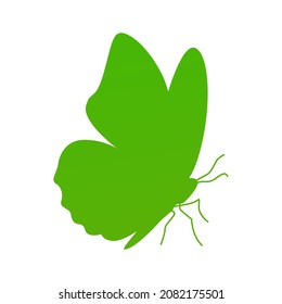 butterfly shape illustration visual design with green color blend