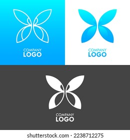 Butterfly Shape Logo Icon Set Corporate Vector Concept