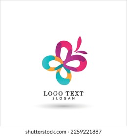 Logotipo de forma de mariposa. Plantilla de vectores de símbolos e iconos