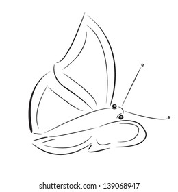  butterfly shape on white background