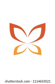 butterfly shape with orange butterflies with a compact shape