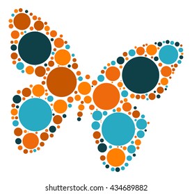 butterfly shape vector design by color point