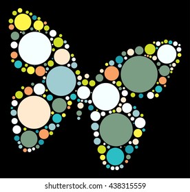 butterfly shape vector design by color point