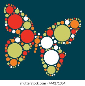 butterfly shape vector design by color point