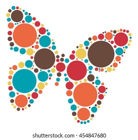butterfly shape vector design by color point