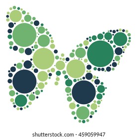 butterfly shape vector design by color point