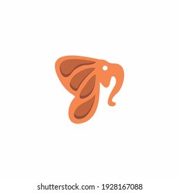 schmetterlingsförmiger Elefant, Vektorsymbol