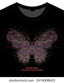 Butterfly shiny and futuristic butterfly graphic t shirt design