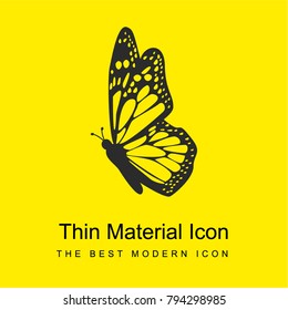 Butterfly side view with detailed wings bright yellow material minimal icon or logo design