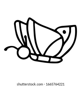 Plantilla de diseño de signos de mariposa aislada en un fondo blanco. Niños coloreando la página mariposa. Para impresión, sellos y corte de trazador. Ilustración vectorial.