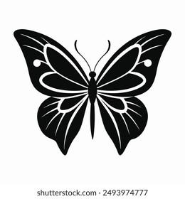 Butterfly silhouette art , vector , white background
