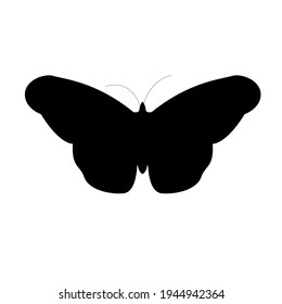 Butterfly silhouette. Butterfly black sign isolated on white background. Butterfly Vector illustration