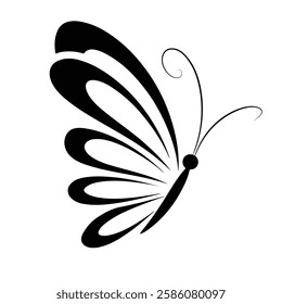 Butterfly Silhouette Black and White