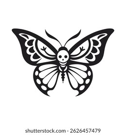 butterfly in silhouette for black and white tattoo