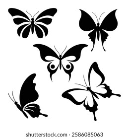 Butterfly Silhouette Bundle in Black and White