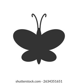 Butterfly silhouette in cartoon style. Cute cartoon butterfly silhouette – cheerful and playful vector illustration. 