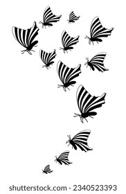 Butterfly silhouette. Clipart vector isolated on white background