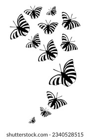 Butterfly silhouette. Clipart vector isolated on white background