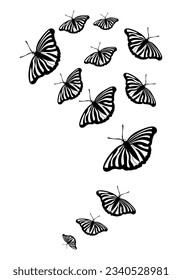 Butterfly silhouette. Clipart vector isolated on white background