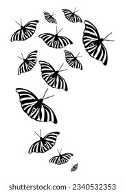 Butterfly silhouette. Clipart vector isolated on white background
