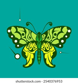 butterfly silhouette a colorful butterfly with a colorful pattern on it. Abstract Butterfly Wings. Exotic Moth Decor. Elegant Flying Insect.