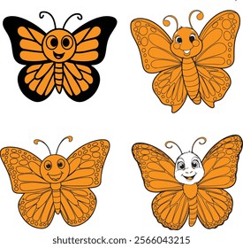 Butterfly silhouette with cut out wings vector illustration
