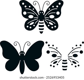 Silueta De Mariposa Con Alas Oscuras Y Espeluznantes. Ilustración De Mariposa Espeluznante Para Decoraciones De Halloween, Patrones, Emblemas, Temas Góticos, Misteriosos, Impresiones, Recortes, Proyectos De Festiva.