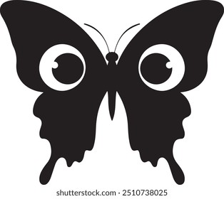 Schmetterling Silhouette Design mit glatten Elementen auf weißem Hintergrund