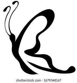 The butterfly. The silhouette is drawn in the style of minimalism. 