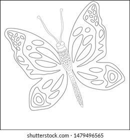 butterfly silhouette drawn in vector