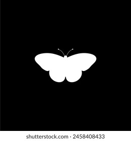 Butterfly Silhouette, Flat Style, can use for Logo Gram, Art Illustration, Pictogram, Apps, Website, Decoration, Ornate, Background or Graphic Design Element. Vector Illustration