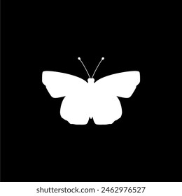 Butterfly Silhouette, Flat Style, can use for Logo Gram, Art Illustration, Pictogram, Apps, Website, Decoration, Ornate, Background or Graphic Design Element. Vector Illustration