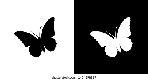 Butterfly silhouette icon. Animal icon. Black icon. Silhouette icon