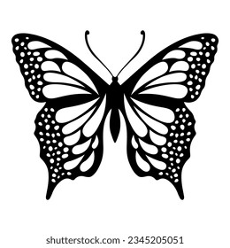 Icono de silueta de mariposa. Imagen de cliente aislada en fondo blanco.