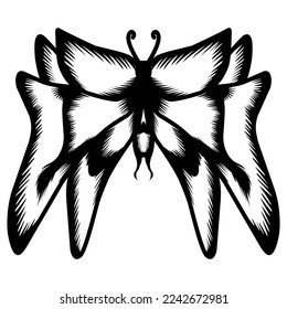 Butterfly silhouette icon. Vector illustration. Perfect for logos, icons, tattoos, stickers and more