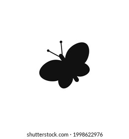 butterfly silhouette icon vector on a white background